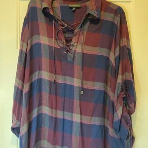 Lane Bryant 26/28 plaid shirt